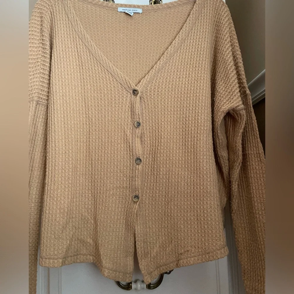 American Eagle Outfitters Tan Button-Up Shirt - Picture 2 of 4
